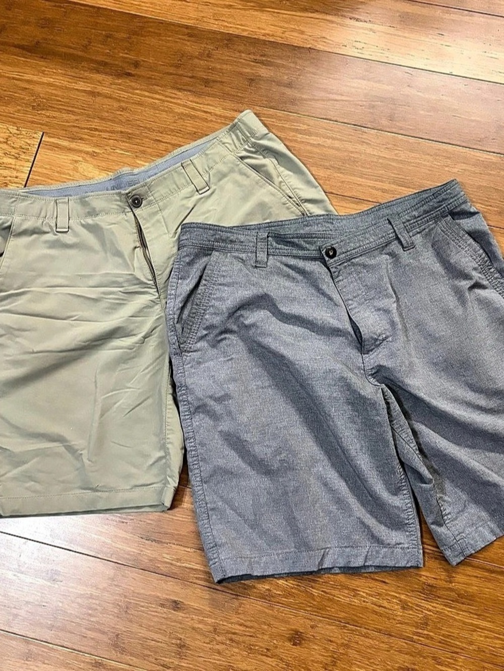 Men's Shorts 2-Pack Gray & Khaki2 Waist 38